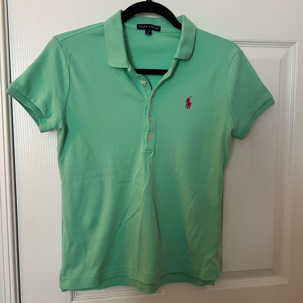 Ralph Lauren Mint Green Polo with Pink Pony
